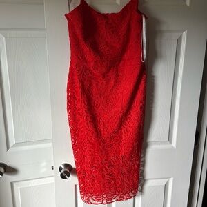 Red lace dress by Bisou Bisou